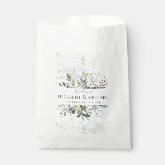 Stofblauw Eucalyptus Groene Botanische Marmer Bedankzakje (Voorkant)