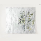 Stofblauw Eucalyptus Groenery Botanische Marmer Wandkleed (Voorkant (horizontaal))