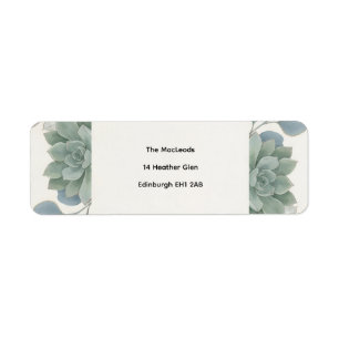 Stofblauw Eucalyptus Retouradreslabel Etiket