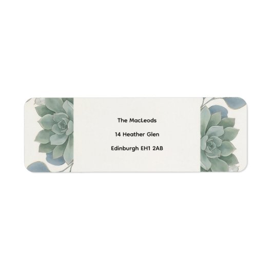 Stofblauw Eucalyptus Retouradreslabel Etiket (Voorkant)
