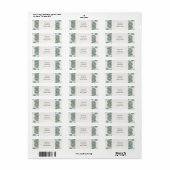 Stofblauw Eucalyptus Retouradreslabel Etiket (Full Sheet)