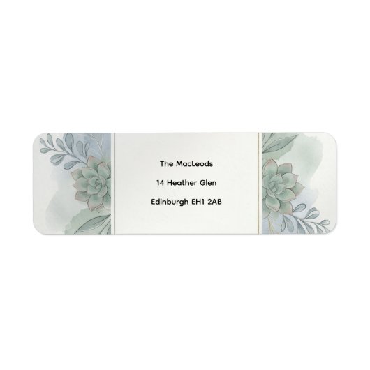 Stofblauw Eucalyptus Retouradreslabel Etiket (Voorkant)