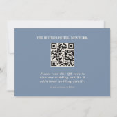 Stofblauw | Foto QR Code Elegante Minimalist Save The Date (Achterkant)