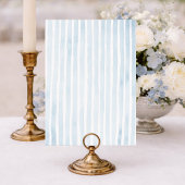 Stofblauw Franse Streep Bruidstafel Nummer 5 Kaart