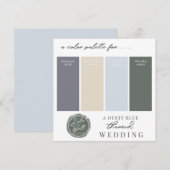 Stofblauw Geel & Groen Kleurenpaletkaart Kaart (Voorkant / Achterkant)