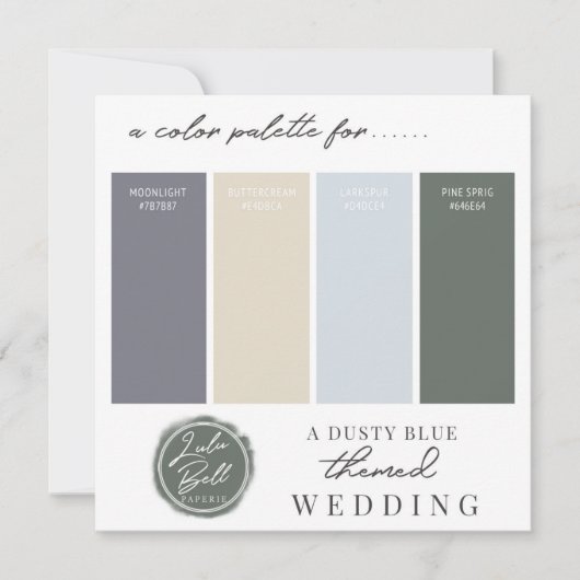 Stofblauw Geel & Groen Kleurenpaletkaart Kaart (Voorkant)