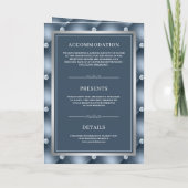 Stofblauw Geplooid Patroon QR Code Moslim Trouwdag (Achterkant)