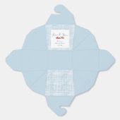 Stofblauw geruit bruidsuitnodiging brunch bedankje bedankdoosjes (Ongevouwen)