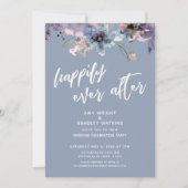 Stofblauw geschilderde bloemen Happily Ever After Kaart (Voorkant)