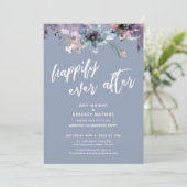 Stofblauw geschilderde bloemen Happily Ever After Kaart (Staand voorkant)