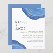 Stofblauw & Goud Agaat Zomer Uitnodiging Trouwfees (Voorkant / Achterkant)