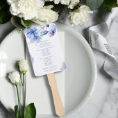 Stofblauw & Gouden Glitter Bloem Bruidsprogramma's Handwaaier