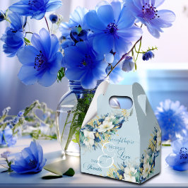 Stofblauw Gouden Glitter Bloemachtig De Nacht Voor Bedankdoosjes