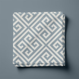 Stofblauw Griekse Sleutel Patroon Stof