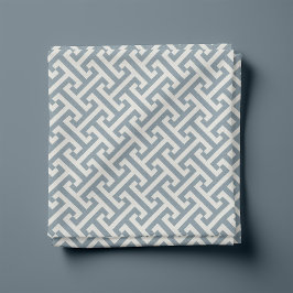 Stofblauw Griekse Sleutel Patroon Stof