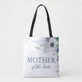 Stofblauw groen en anemoon bloemen bruiloft tote bag (Voorkant)