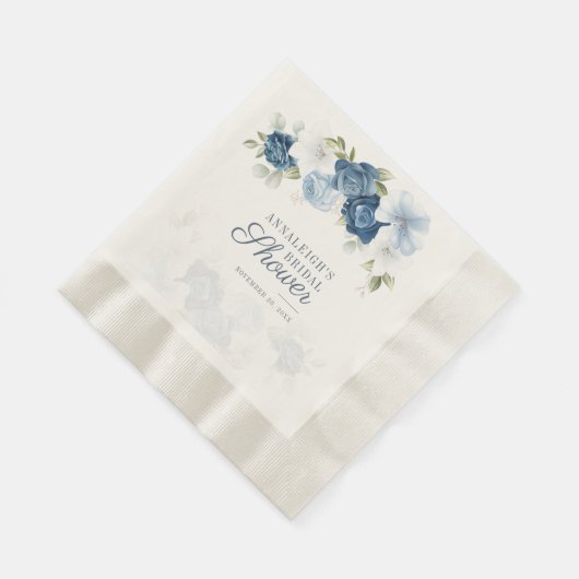 Stofblauw groenblijvende eucalyptus bruiloft papie servet (Hoek)