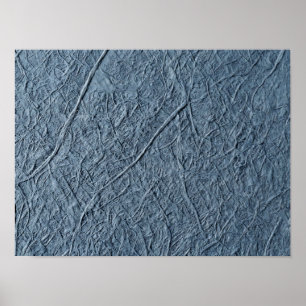 Stofblauw Handgemaakt Vezelpapier Poster