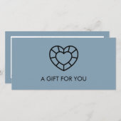 Stofblauw Handgemaakte Zakelijke Edelsteen Hart Lo (Voorkant / Achterkant)