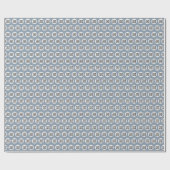 Stofblauw Herhalend Zakelijk Logo Cadeaupapier (Vlak)