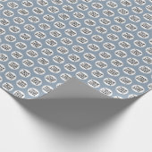 Stofblauw Herhalend Zakelijk Logo Cadeaupapier (Hoek)
