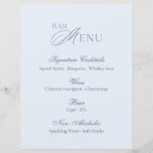 Stofblauw huwelijksbarmenu (Voorkant)