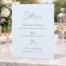 Stofblauw huwelijksbarmenu