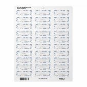 Stofblauw koeienprint retouradres etiket (Full Sheet)