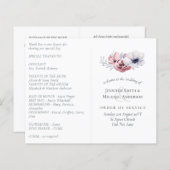 Stofblauw koraal bloemig huwelijksprogramma budget (Voorkant / Achterkant)