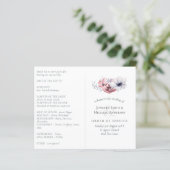 Stofblauw koraal bloemig huwelijksprogramma budget (Staand voorkant)