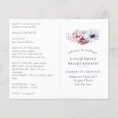 Stofblauw koraal bloemig huwelijksprogramma budget (Voorkant)