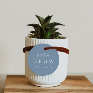 Stofblauw Laat Liefde Groeien Plant of Zaad Bedankjes Labels
