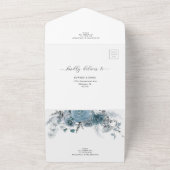 Stofblauw Leisteen Pastel Licht Trouwdetails RSVP All In One Uitnodiging (Buitenkant)