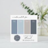 Stofblauw marine en grijs kleurenpalet kaart (Staand voorkant)