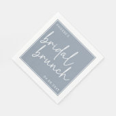 Stofblauw Minimalistische Script Bruids Brunch Servet (Hoek)