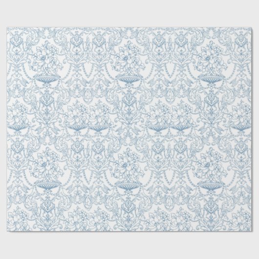 Stofblauw patroon cadeaupapier (Vlak)