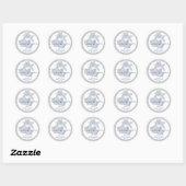 Stofblauw perfecte peer bruidsdouche bedankt ronde sticker (Vel)