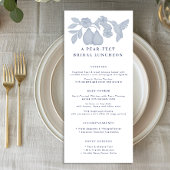 Stofblauw perfecte peer bruiloft luncheon menu kaa