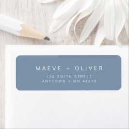 Stofblauw Retouradreslabel Modern Minimalistisch Etiket
