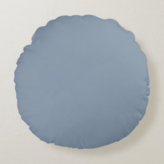 Stofblauw  rond kussen (Voorkant)