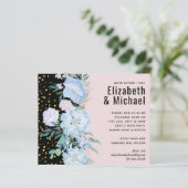 Stofblauw Roze Roze Bloem Bruiloftsbudget (Staand voorkant)