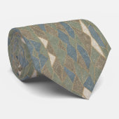 Stofblauw & Saliegroen Art Deco Stropdas (Opgerold)