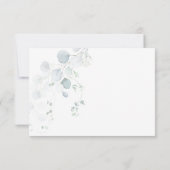 Stofblauw & Saliegroen Eucalyptus Maaltijdselectie RSVP Kaartje (Achterkant)