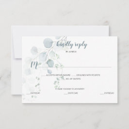 Stofblauw & Saliegroen Eucalyptus Maaltijdselectie RSVP Kaartje