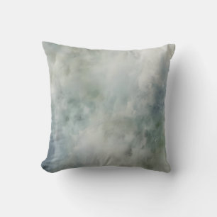 Stofblauw Saliegroen Wit Aquarel Abstract 16 Kussen