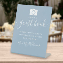 Stofblauw Signature Script Foto Gastboek