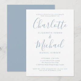 Stofblauw Signature Script Verloving Feest Kaart