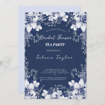 Stofblauw theepartij bruids douche