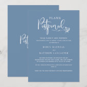 Stofblauw, uitstel van de trouwerij kaart (Voorkant / Achterkant)