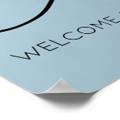 Stofblauw verlovingsfeest welkomstbord poster (Hoek)